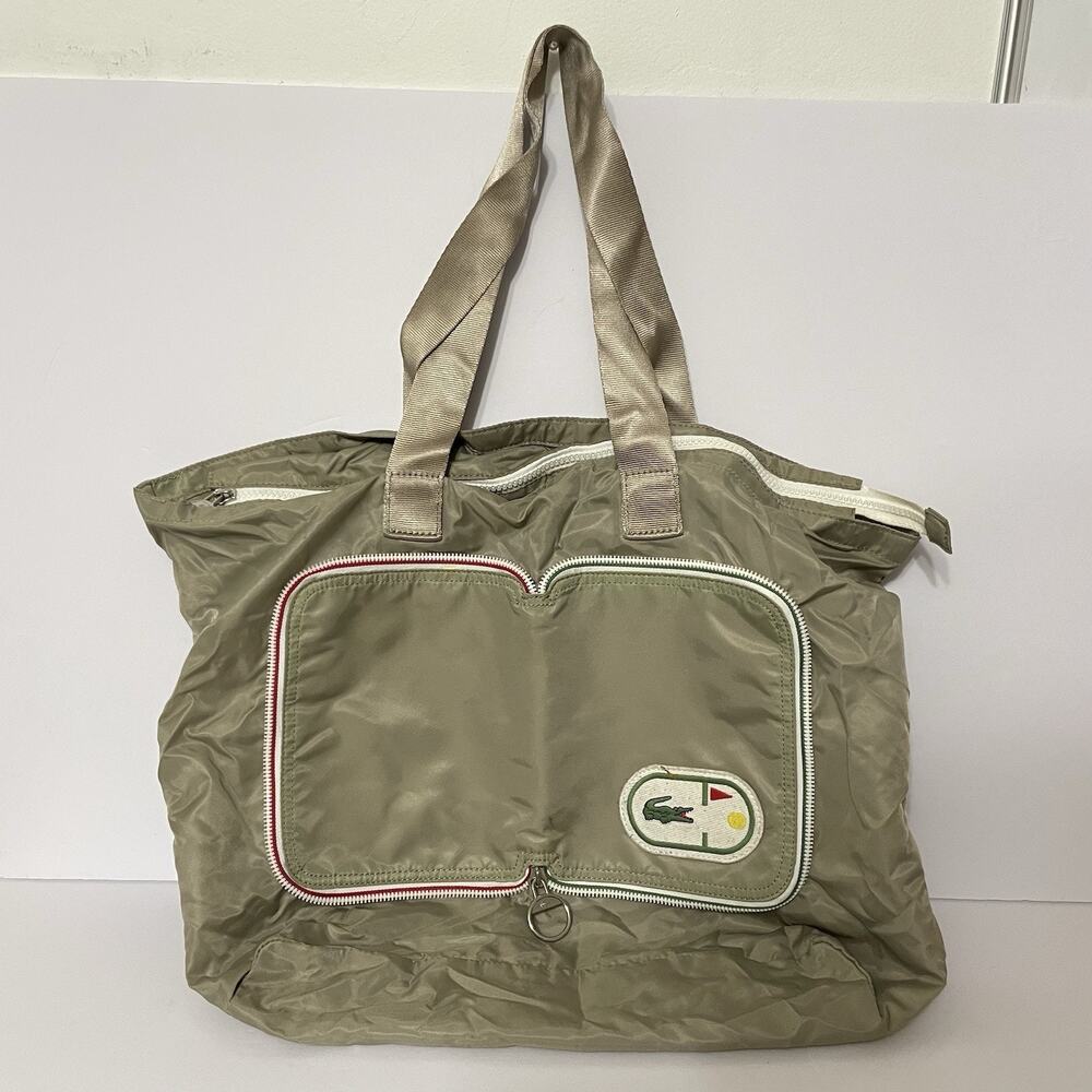 Lacoste Packable Fold Away Back Up Vintage N41 Croc Pocket Tan Tote Bag Travel
